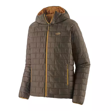 Patagonia Mens Nano Puff Fitz Roy Trout Hoody Otter Brown - Välitakit - 198077383451 - 1
